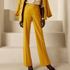 Banana Republic | NWT | Lido Yellow Gingko Leaf  | Wool 6 petite | Pant/Trouser